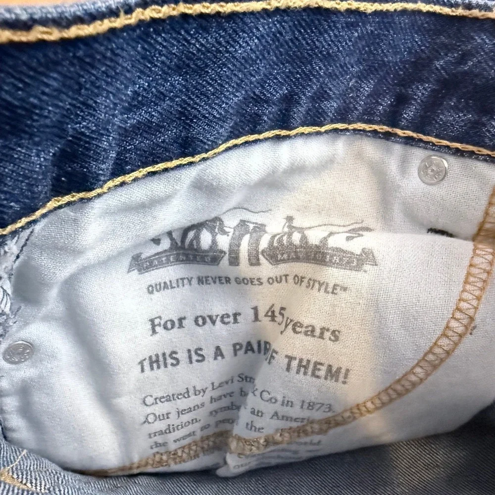 Levi Strauss 505 Mens Dark Wash Straight‎ Fit Denim Jeans Size 42x32